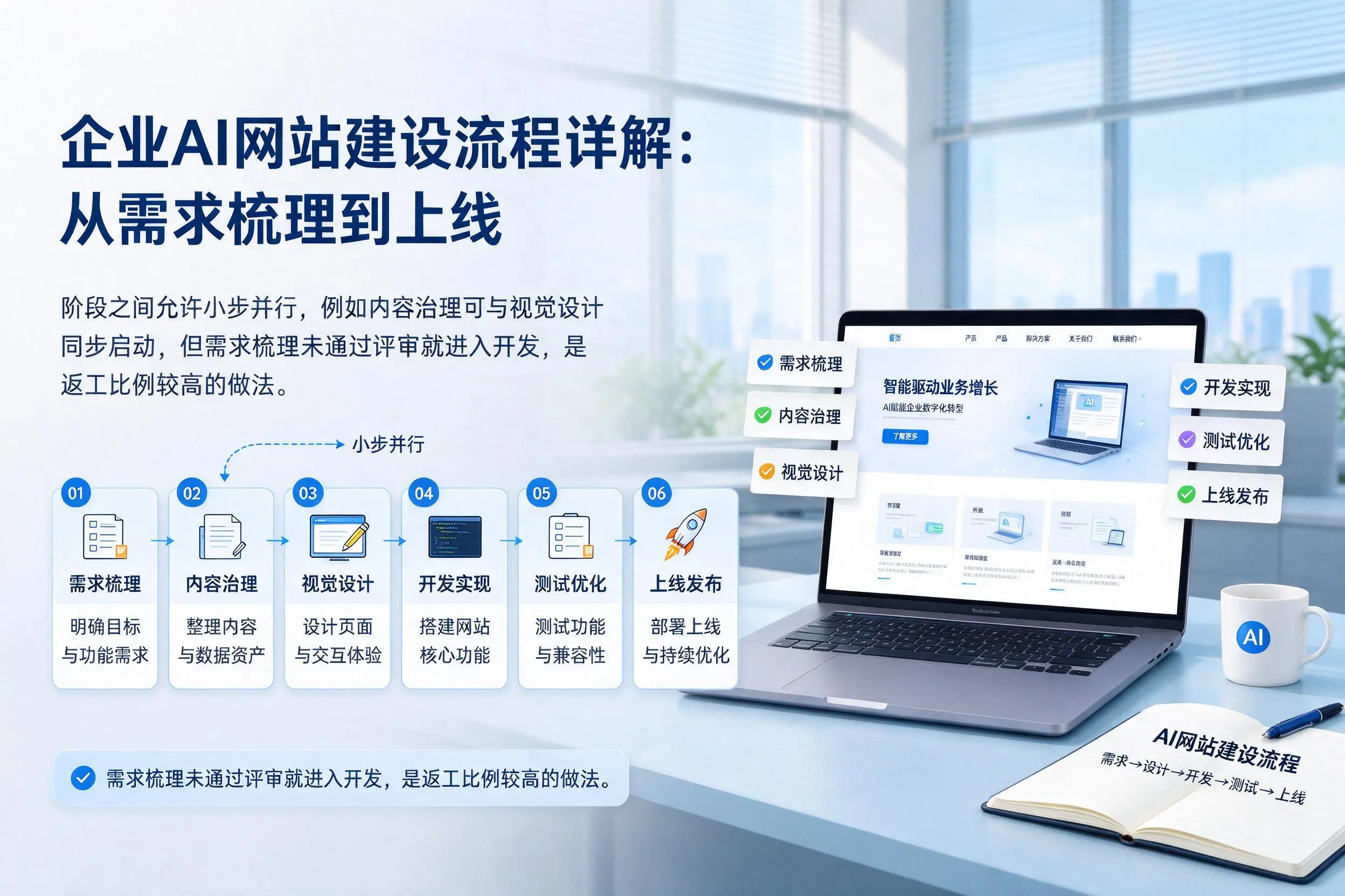 九江企业AI网站建设流程详解：从需求梳理到上线