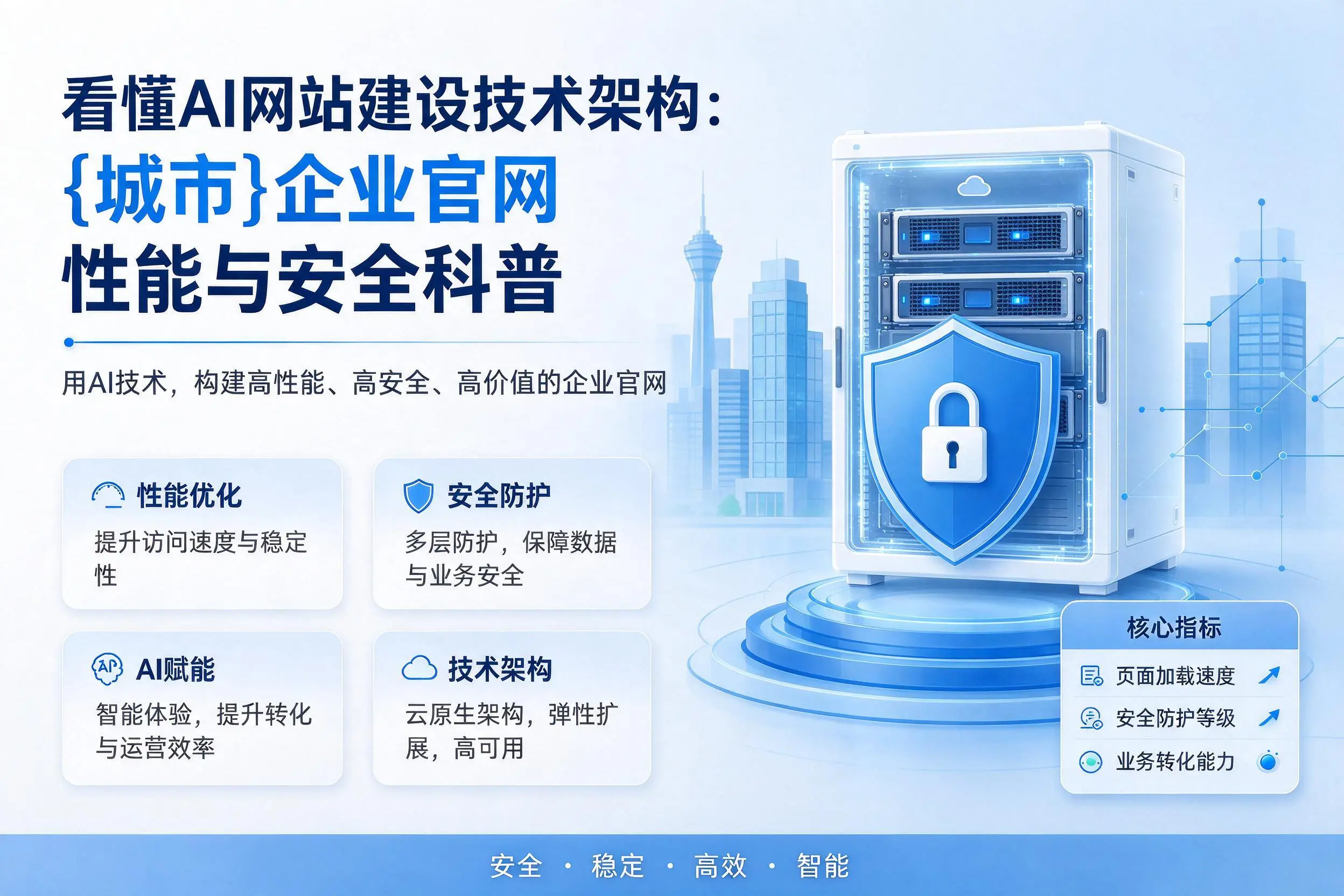 看懂AI网站建设技术架构：九江企业官网性能与安全科普